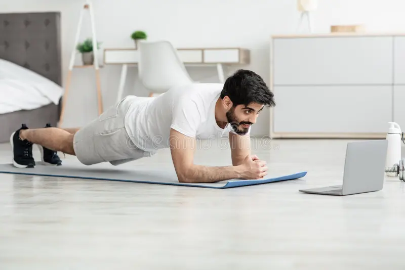 Trainer outline against bright window